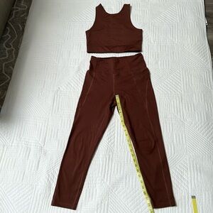 Girlfriend Collective sports bra and leggings set. Small. Great condition! Brown